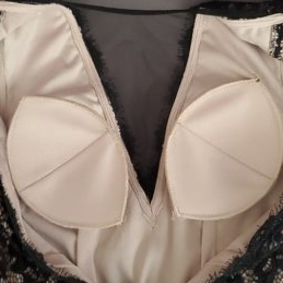 Brand New Betsy and Adam long, black peplum lace gown - Picture 10 of 15